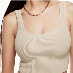 Babaton (Aritzia) Sculpt Knit Scoop Neck Crop Top Tank